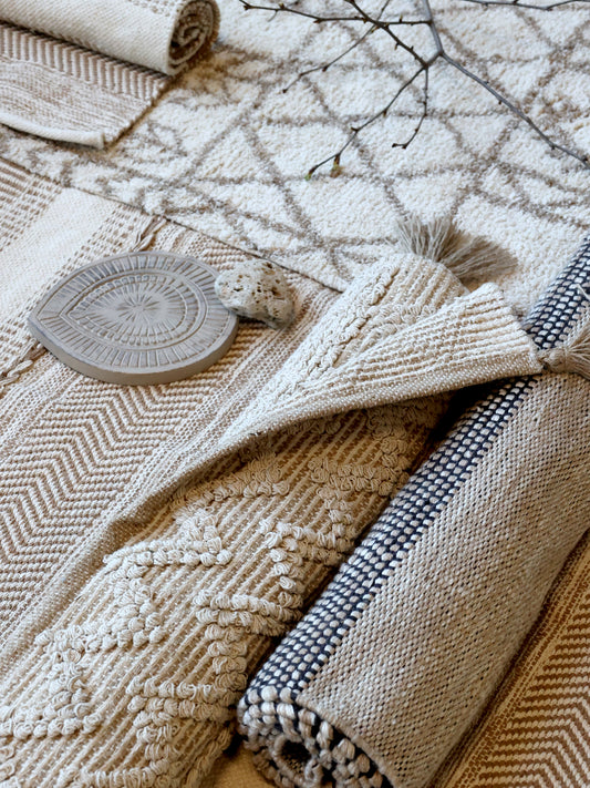 Chic Antique tæppe, sort/natur, 70x160 cm