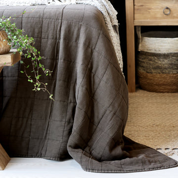 Aix Quilt Sengetæppe, Chic Antique, mocca, 240 x 240 cm