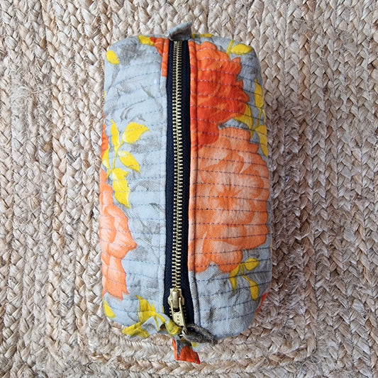 Kosmetiktaske fra NariKind, lille, grå/gul/orange