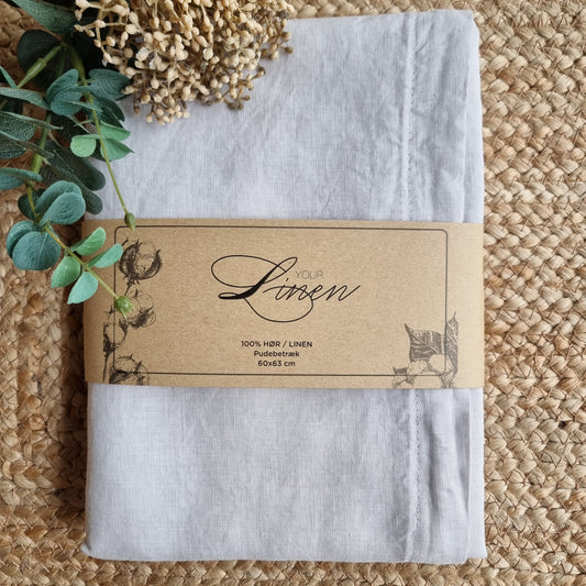 Pudebetræk hør 60 x 63 cm - lys grå