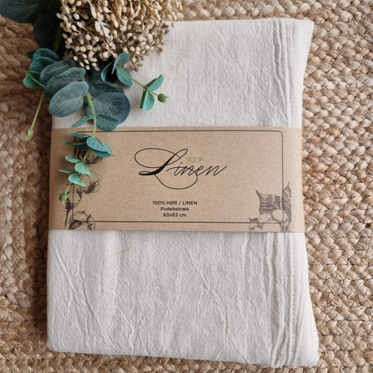 Pudebetræk hør 60 x 63 cm - Natur