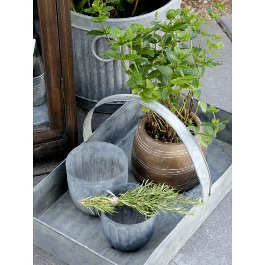 Chic Antique opbevaringskasse med hank, 10x53x32 cm, Antique zink