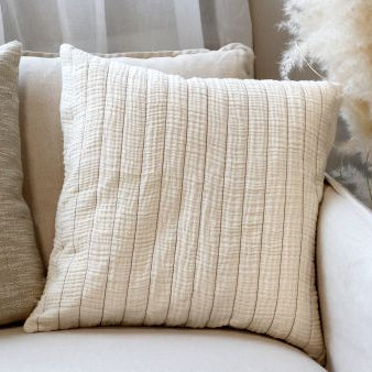 Aix Pudebetræk med striber, chic antique, 45x45 cm creme