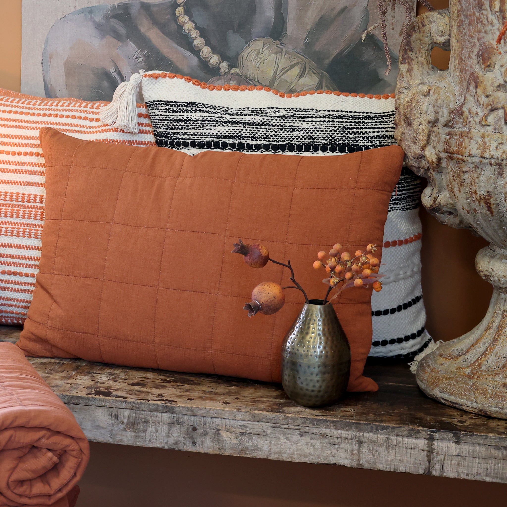 Aix vintage pudebetræk, Chic Antique, terracotta, 40x60 cm