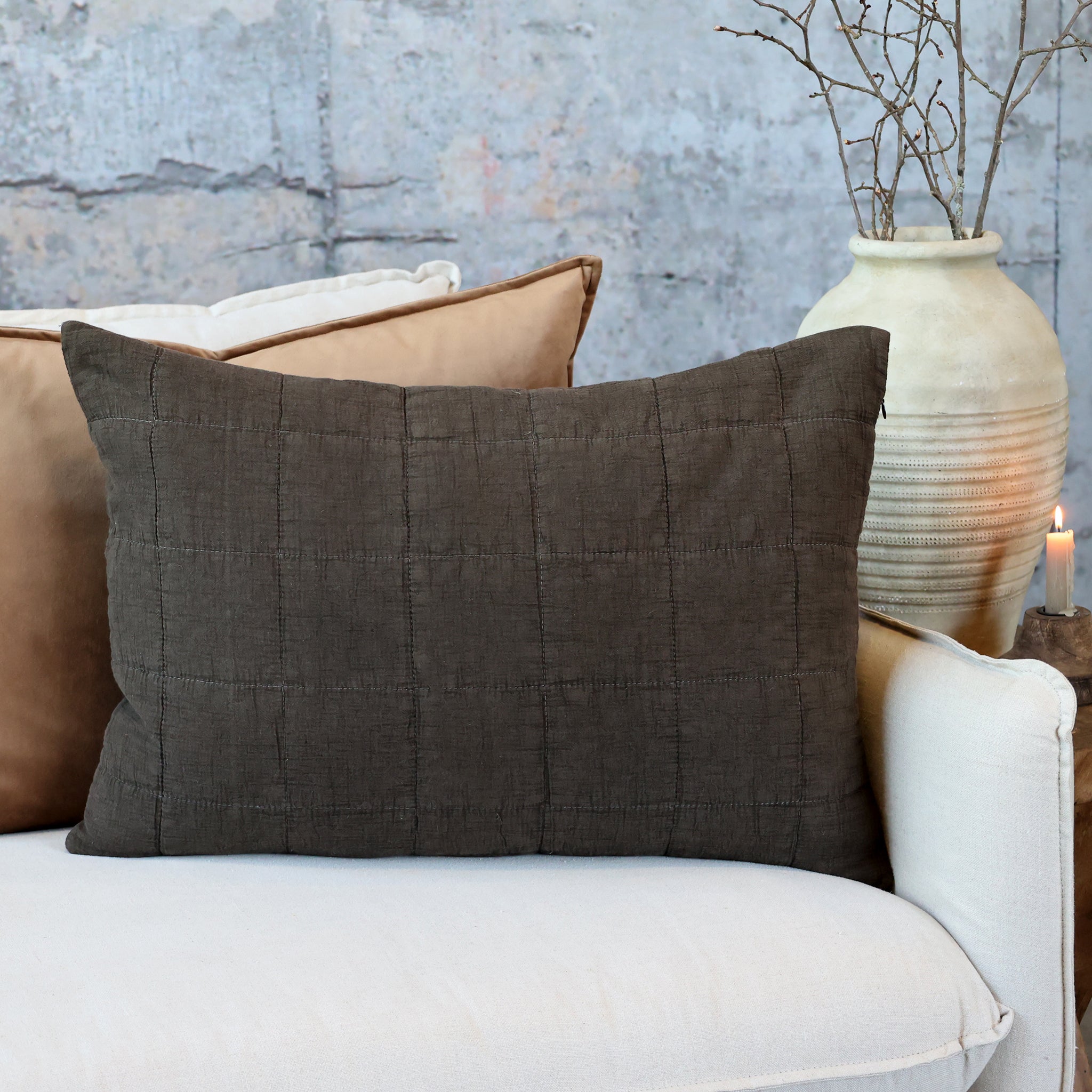 Aix vintage pudebetræk, Chic Antique, mocca, 40x60 cm