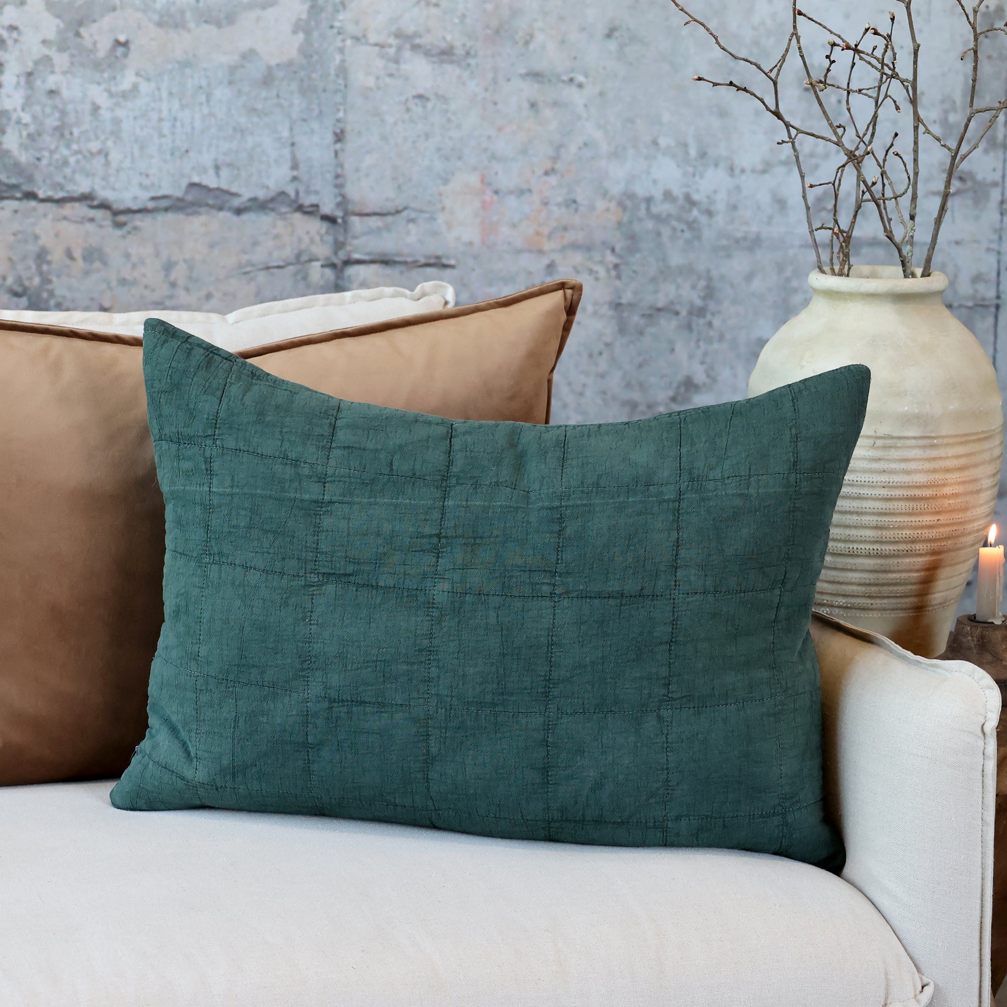 Aix vintage pudebetræk, Chic Antique, Forest green, 40x60 cm