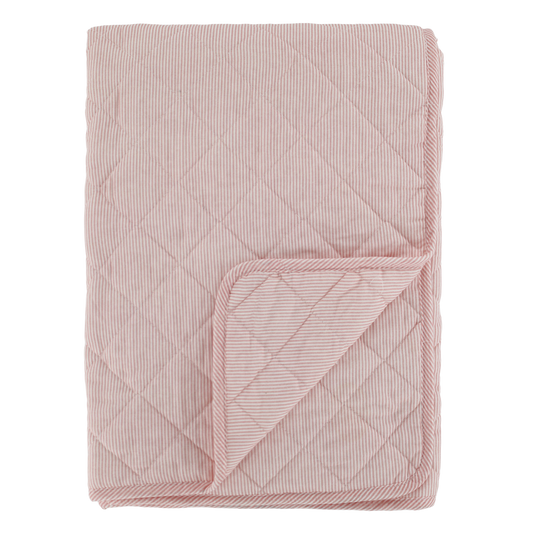 Aix Quilt vattæppe, Chic Antique, mælkedrengestriber rosa og hvid, 130x180 cm