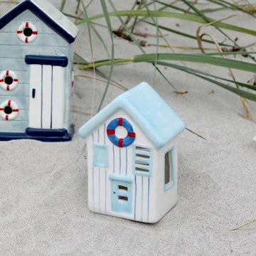 Strandhus Chic Antique, 11,5x9x6,5 cm, sky blue og hvid