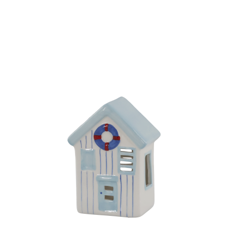 Strandhus Chic Antique, 11,5x9x6,5 cm, sky blue og hvid