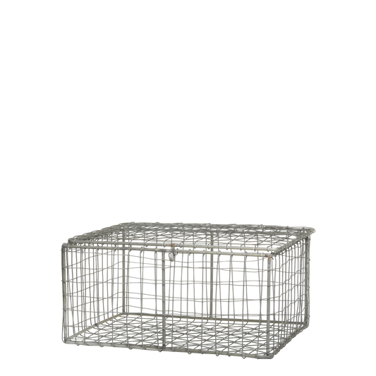 Chic Antique fil de fer kurv, 16x34x26 cm , Antique zink