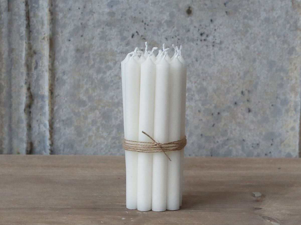 Chic Antique Kertelys, hvid, H 13 cm x Ø 1,2 cm
