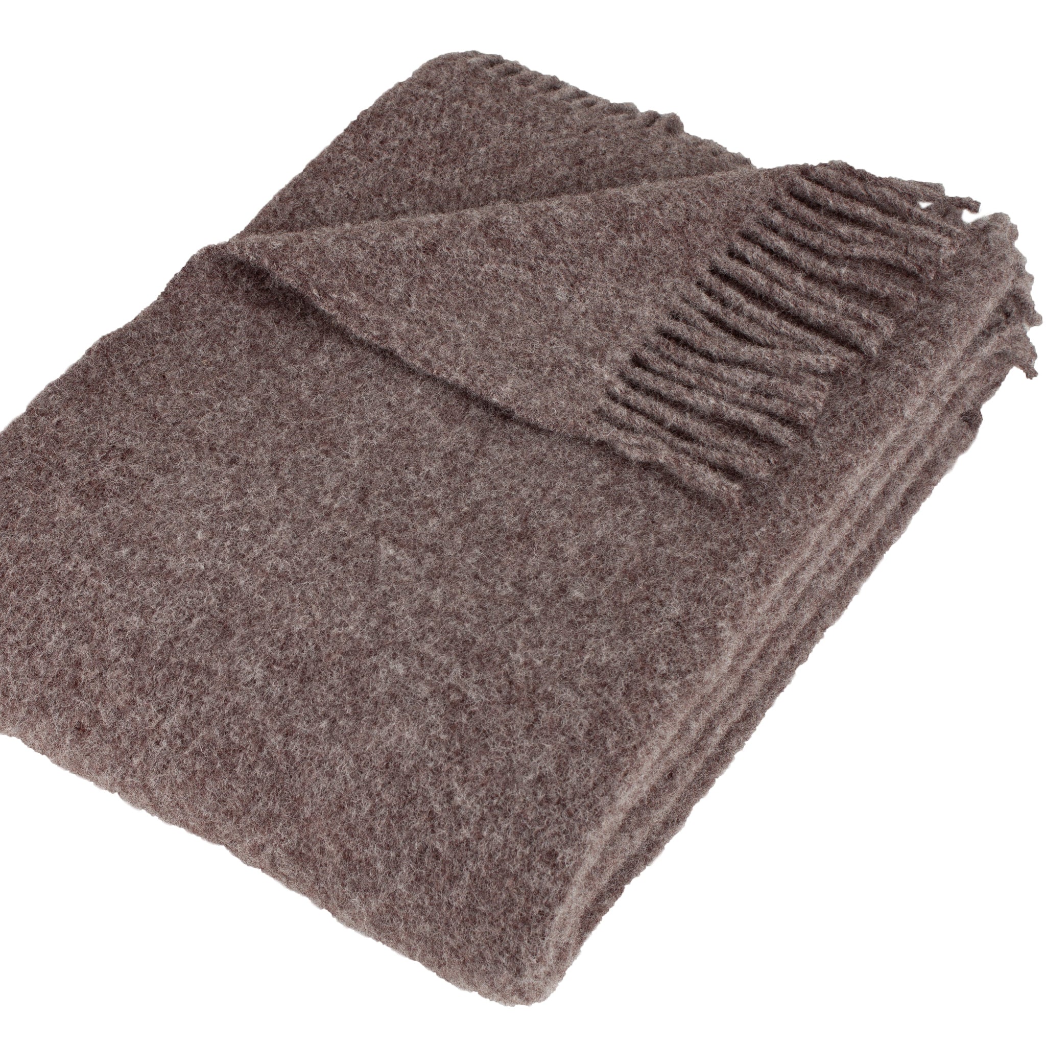 Uldplaid Melange Mocca, 130x200 cm