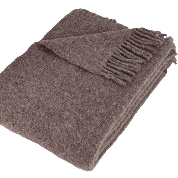 Uldplaid Melange Mocca, 130x200 cm