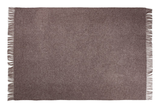 Uldplaid Melange Mocca, 130x200 cm