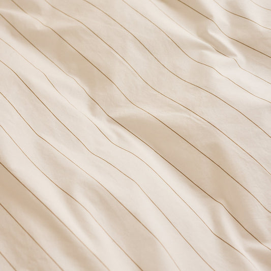 Sengetøj, Bristol hvid/brun ØKO, 140x220 cm