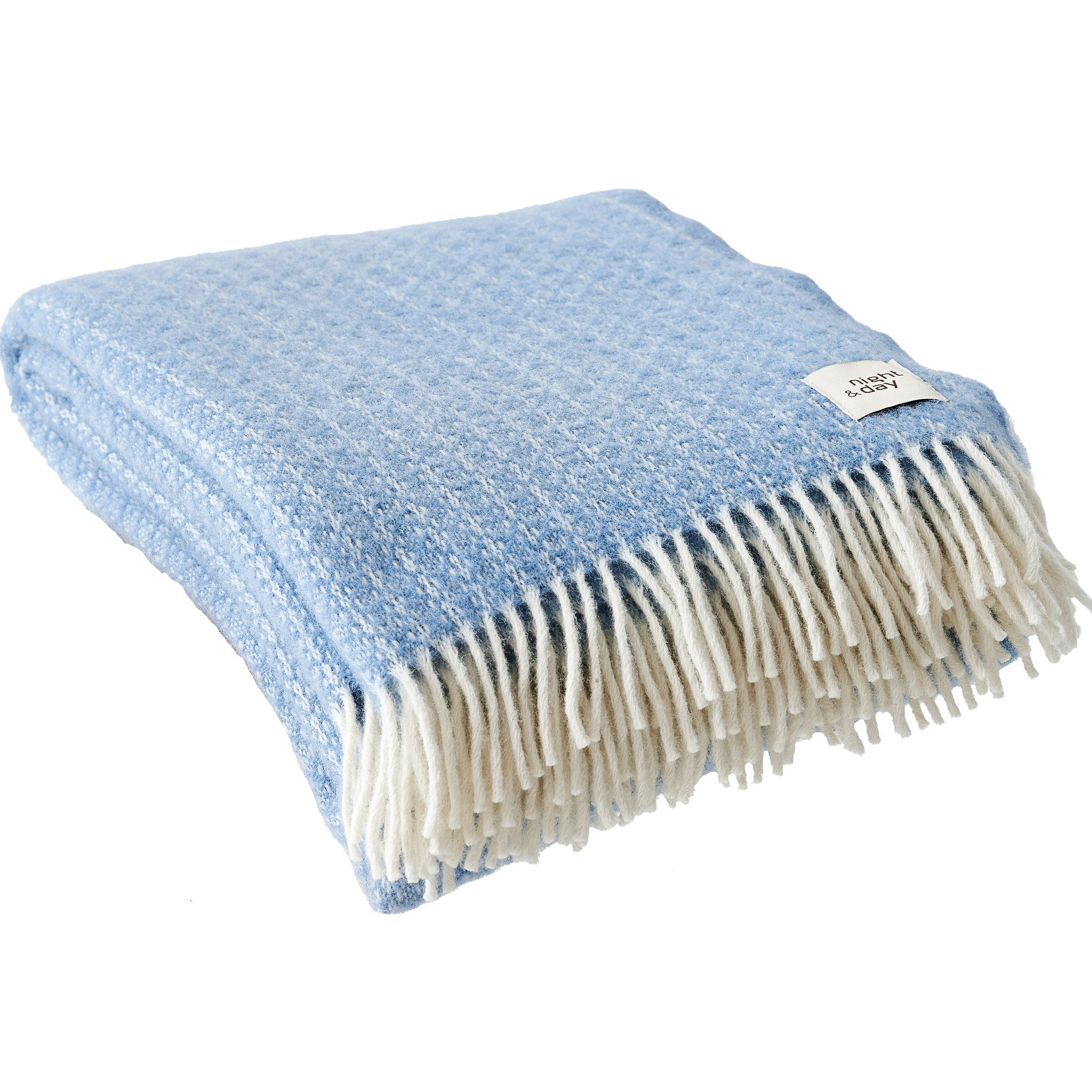 Uldplaid, Anda Lysblå, 130x200 cm