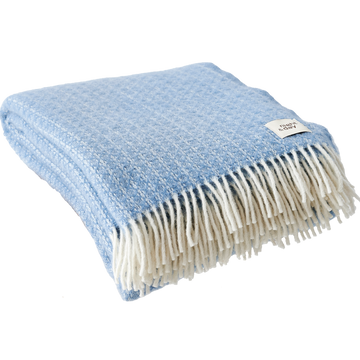 Uldplaid, Anda Lysblå, 130x200 cm