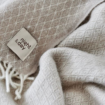 Uldplaid, Gundega sand, 130x200 cm